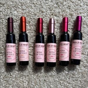 Wine Lip Tint Set 6 total — Red, Pink, Purple & Orange Shades